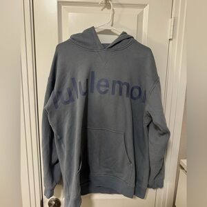 lululemon bluish/grey logo hoodie